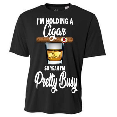 I'm Holding A So Yeah I'm Pretty Busy  Cooling Performance Crew T-Shirt