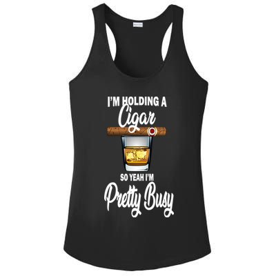 I'm Holding A So Yeah I'm Pretty Busy  Ladies PosiCharge Competitor Racerback Tank