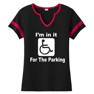 I'm In It For The Parking Ladies Halftime Notch Neck Tee