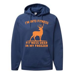 I'm Into Fitness Fit'Ness Deer In My Freezer Performance Fleece Hoodie