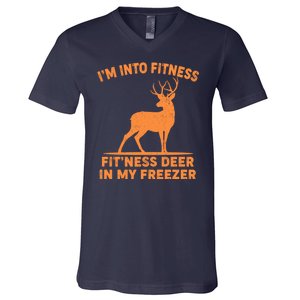 I'm Into Fitness Fit'Ness Deer In My Freezer V-Neck T-Shirt