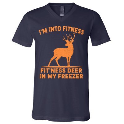 I'm Into Fitness Fit'Ness Deer In My Freezer V-Neck T-Shirt