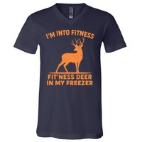 I'm Into Fitness Fit'Ness Deer In My Freezer V-Neck T-Shirt