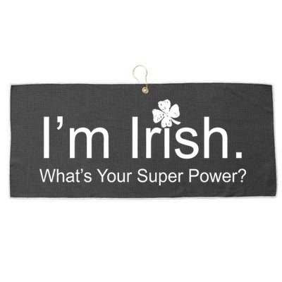 I'm Irish What's Your Superpower? Large Microfiber Waffle Golf Towel