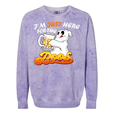 I'm Just Here For the Boos Fun Halloween Colorblast Crewneck Sweatshirt