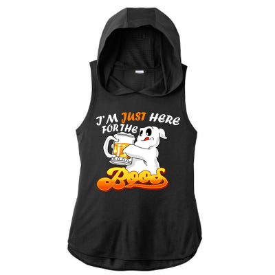 I'm Just Here For the Boos Fun Halloween Ladies PosiCharge Tri-Blend Wicking Draft Hoodie Tank