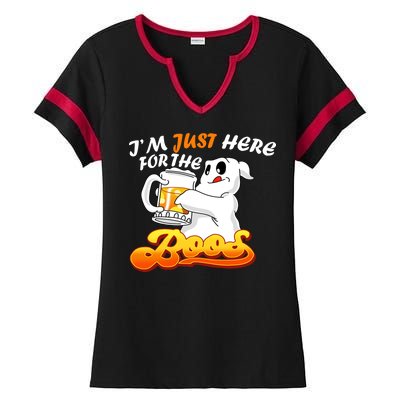 I'm Just Here For the Boos Fun Halloween Ladies Halftime Notch Neck Tee