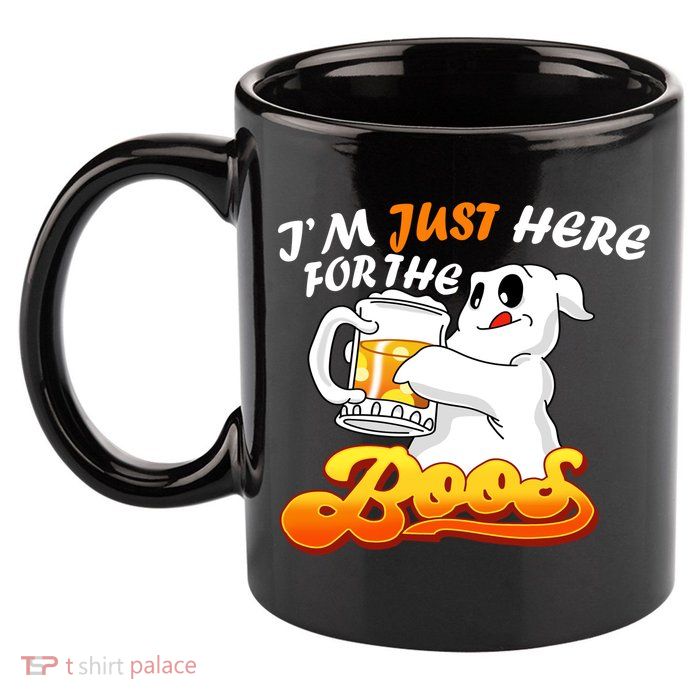 I'm Just Here For the Boos Fun Halloween 11oz C Handle Ceramic Mug