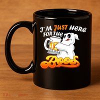 I'm Just Here For the Boos Fun Halloween 11oz C Handle Ceramic Mug