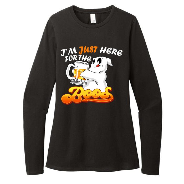 I'm Just Here For the Boos Fun Halloween Womens CVC Long Sleeve Shirt