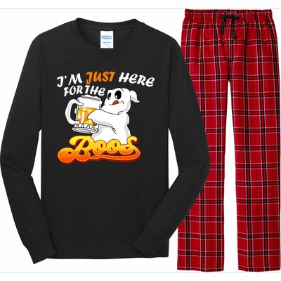 I'm Just Here For the Boos Fun Halloween Long Sleeve Pajama Set