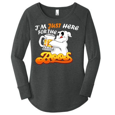 I'm Just Here For the Boos Fun Halloween Women's Perfect Tri Tunic Long Sleeve Shirt