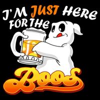 I'm Just Here For the Boos Fun Halloween Flat Bill Trucker Hat
