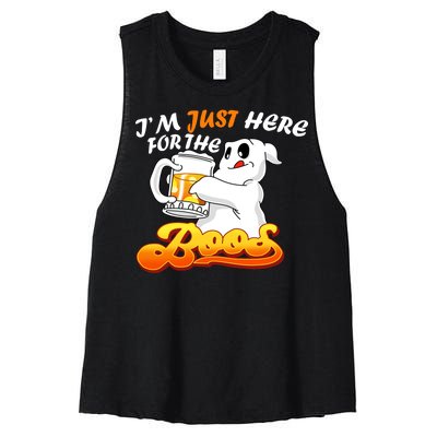 I'm Just Here For the Boos Fun Halloween Women's Racerback Cropped Tank