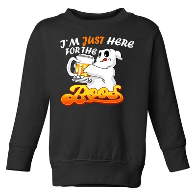 I'm Just Here For the Boos Fun Halloween Toddler Sweatshirt