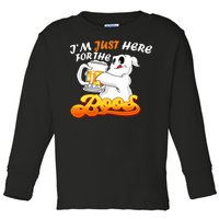 I'm Just Here For the Boos Fun Halloween Toddler Long Sleeve Shirt