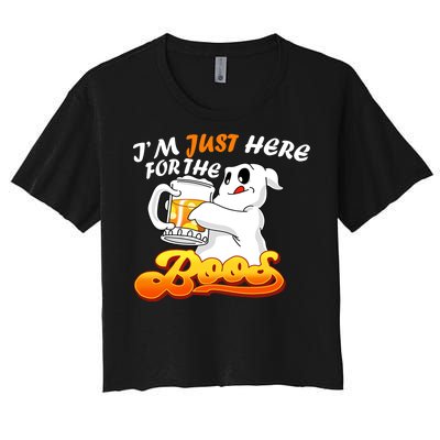 I'm Just Here For the Boos Fun Halloween Women's Crop Top Tee