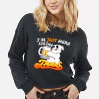 I'm Just Here For the Boos Fun Halloween Cropped Pullover Crew