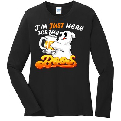 I'm Just Here For the Boos Fun Halloween Ladies Long Sleeve Shirt