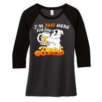 I'm Just Here For the Boos Fun Halloween Women's Tri-Blend 3/4-Sleeve Raglan Shirt