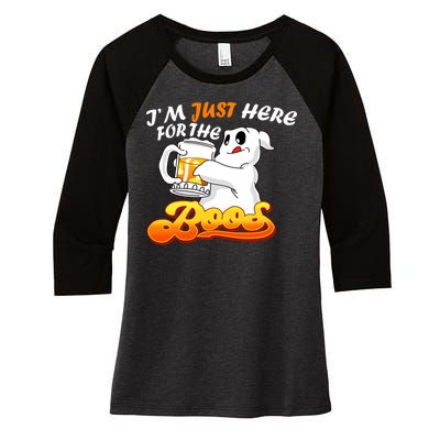 I'm Just Here For the Boos Fun Halloween Women's Tri-Blend 3/4-Sleeve Raglan Shirt