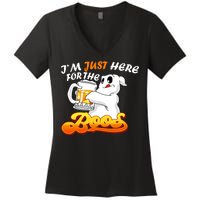 I'm Just Here For the Boos Fun Halloween Women's V-Neck T-Shirt