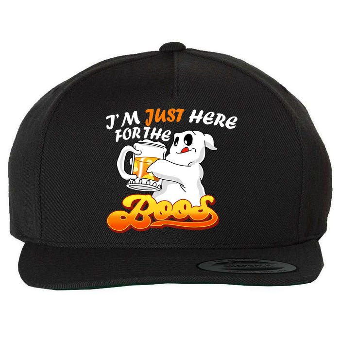 I'm Just Here For the Boos Fun Halloween Wool Snapback Cap