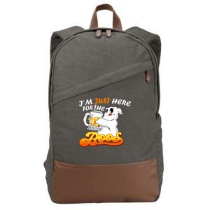 I'm Just Here For the Boos Fun Halloween Cotton Canvas Backpack