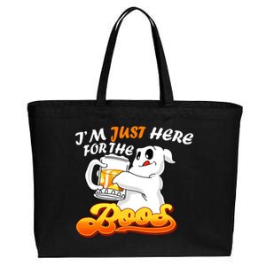 I'm Just Here For the Boos Fun Halloween Cotton Canvas Jumbo Tote