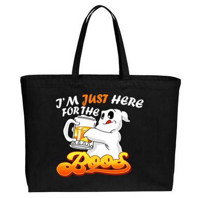 I'm Just Here For the Boos Fun Halloween Cotton Canvas Jumbo Tote