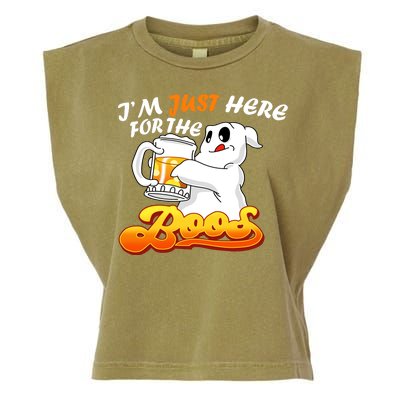 I'm Just Here For the Boos Fun Halloween Garment-Dyed Women's Muscle Tee