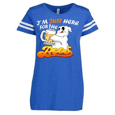 I'm Just Here For the Boos Fun Halloween Enza Ladies Jersey Football T-Shirt