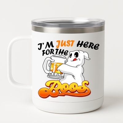 I'm Just Here For the Boos Fun Halloween 12 oz Stainless Steel Tumbler Cup