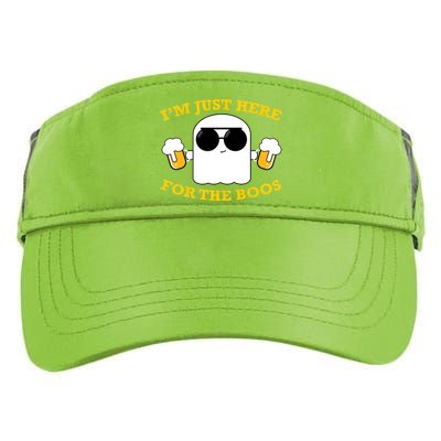 I'm Just Here for the Boos Funny Halloween Beer Ghost Emoji Adult Drive Performance Visor