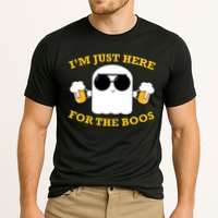 I'm Just Here for the Boos Funny Halloween Beer Ghost Emoji Cooling Performance Crew T-Shirt