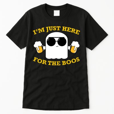 I'm Just Here for the Boos Funny Halloween Beer Ghost Emoji Tall T-Shirt