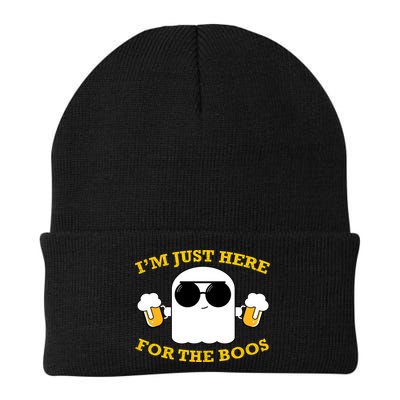 I'm Just Here for the Boos Funny Halloween Beer Ghost Emoji Beanie