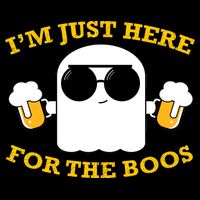 I'm Just Here for the Boos Funny Halloween Beer Ghost Emoji 16 in Basic Backpack