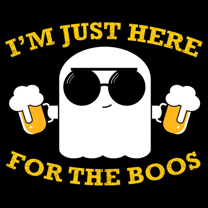 I'm Just Here for the Boos Funny Halloween Beer Ghost Emoji 16 in Basic Backpack