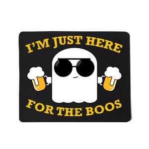 I'm Just Here for the Boos Funny Halloween Beer Ghost Emoji Mousepad