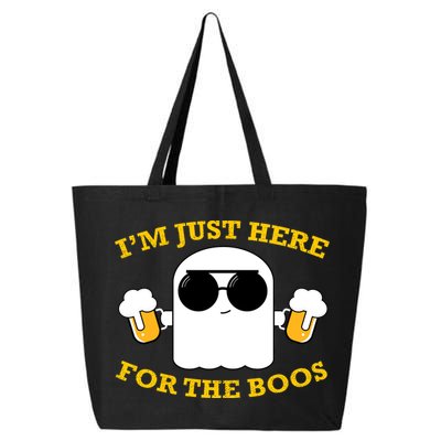 I'm Just Here for the Boos Funny Halloween Beer Ghost Emoji 25L Jumbo Tote