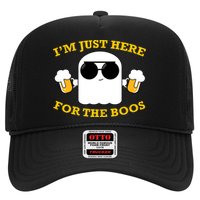 I'm Just Here for the Boos Funny Halloween Beer Ghost Emoji Trucker Hat