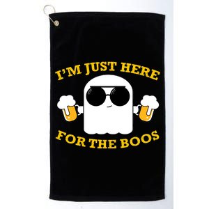 I'm Just Here for the Boos Funny Halloween Beer Ghost Emoji Platinum Collection Golf Towel