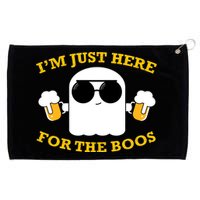 I'm Just Here for the Boos Funny Halloween Beer Ghost Emoji Grommeted Golf Towel