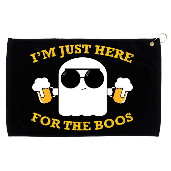 I'm Just Here for the Boos Funny Halloween Beer Ghost Emoji Grommeted Golf Towel