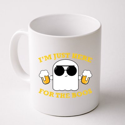 I'm Just Here for the Boos Funny Halloween Beer Ghost Emoji Coffee Mug