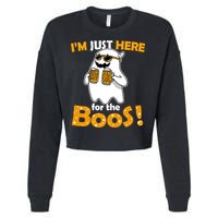 I'm Just Here For The Boos! Halloween Cropped Pullover Crew