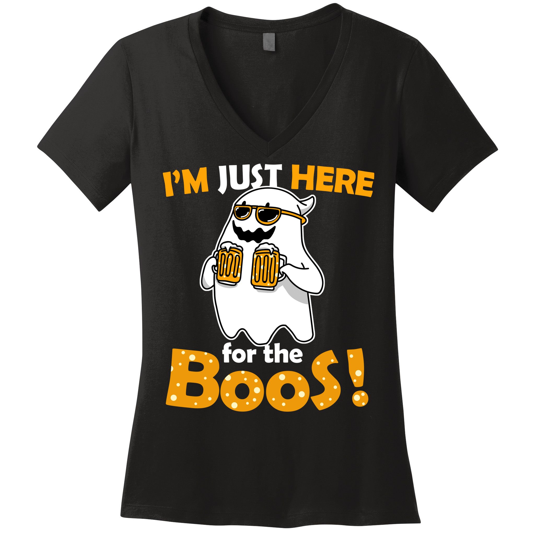 I'm Just Here For The Boos! Halloween Women's V-Neck T-Shirt