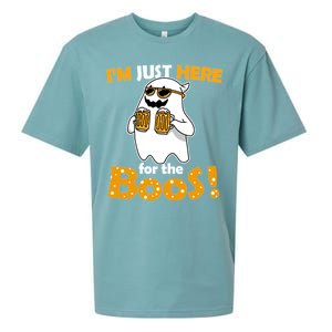 I'm Just Here For The Boos! Halloween Sueded Cloud Jersey T-Shirt