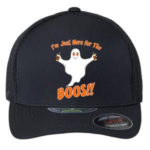 I'm Just Here For The Boos! Halloween Ghost Flexfit Unipanel Trucker Cap